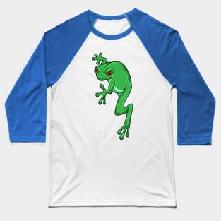 Frog on the Wall Baseball T-Shirt